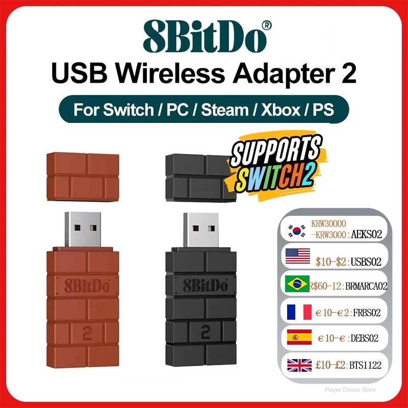 Bluetooth Adapter Receiver - Adaptador Inalámbrico USB Bluetooth 8BitDo 2