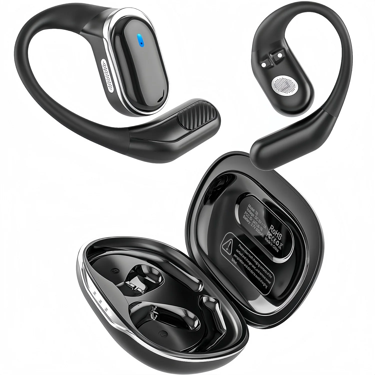 Sports Earphone Hook - Auriculares Bluetooth Inalámbricos con Micrófono, Auriculares